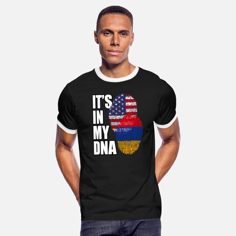 Armenian And American Mix Heritage DNA Flag