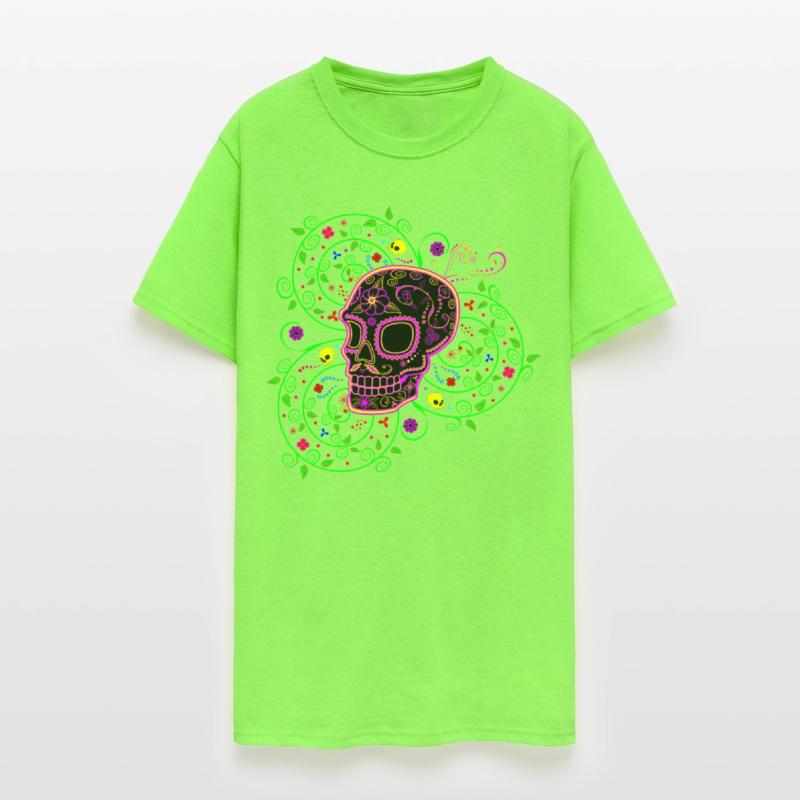 Colorful Sugar Skull and Spiral Design