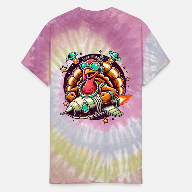 Funny Thanksgiving Turkey Monster Ship in Space