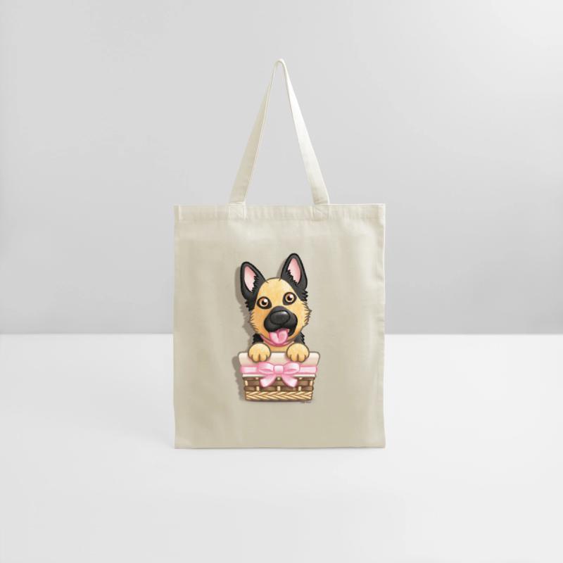 German Shepherd GIRL in a Basket