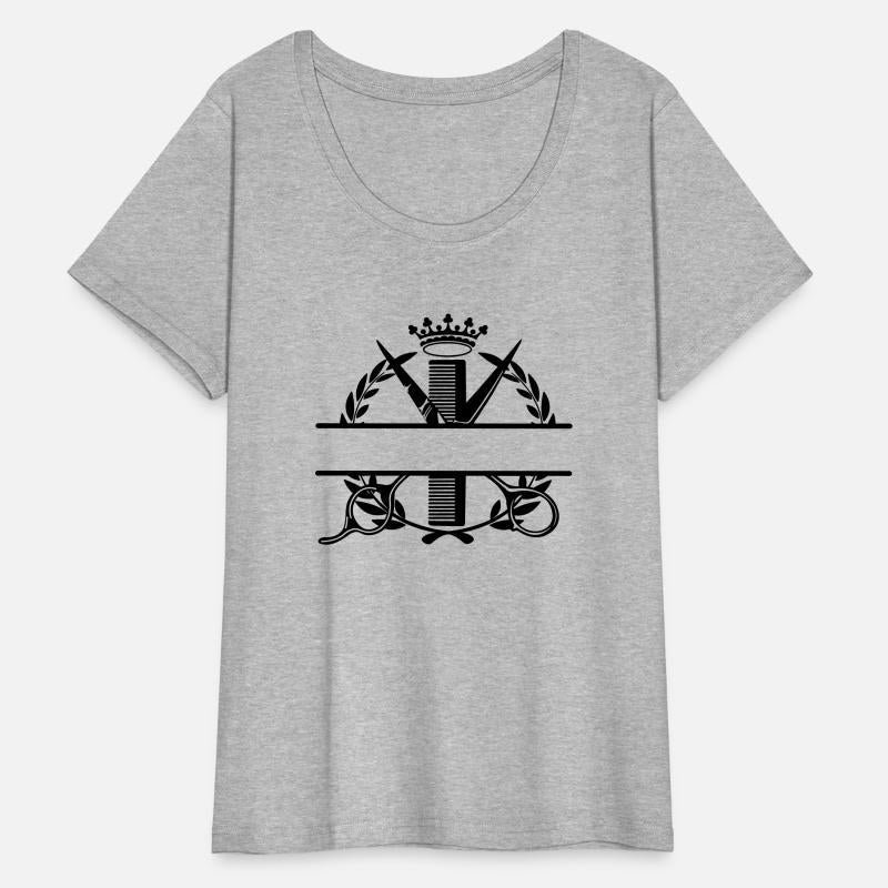 Laurel wreath logo barber, scissors with comb