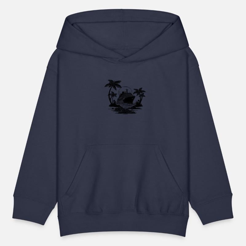 Palm Trees With Cruise Ship At Sunset