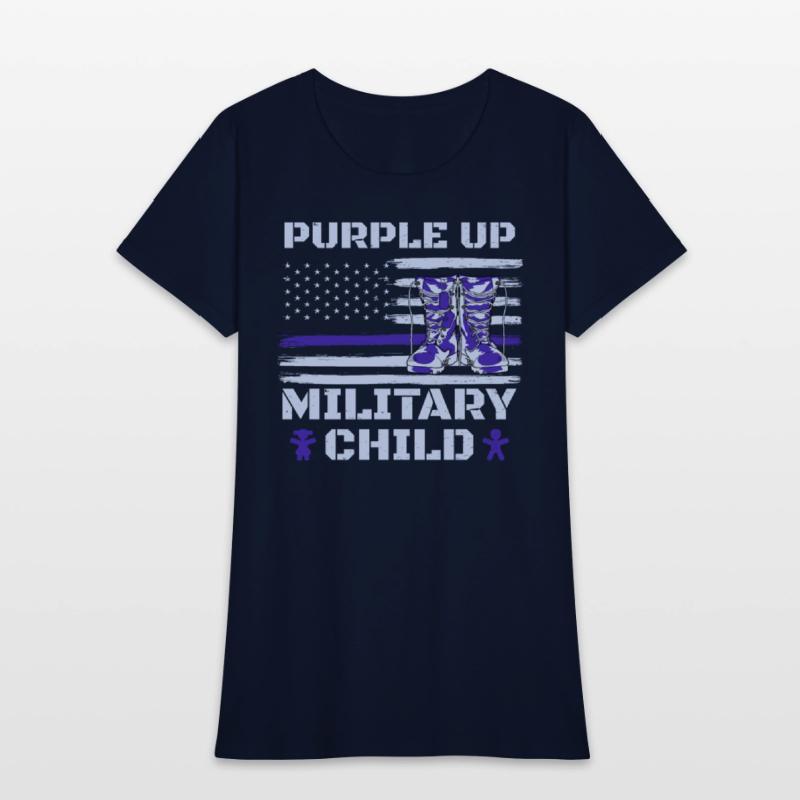 Puple Up Military Child USA Patriots America
