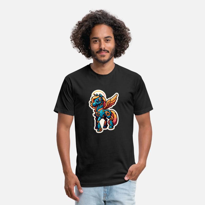 Robotic Pegasus Shirt and Sticker Unicorn Horn