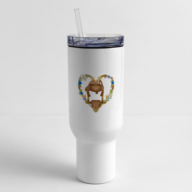 Traditional lederhosen illustration floral heart