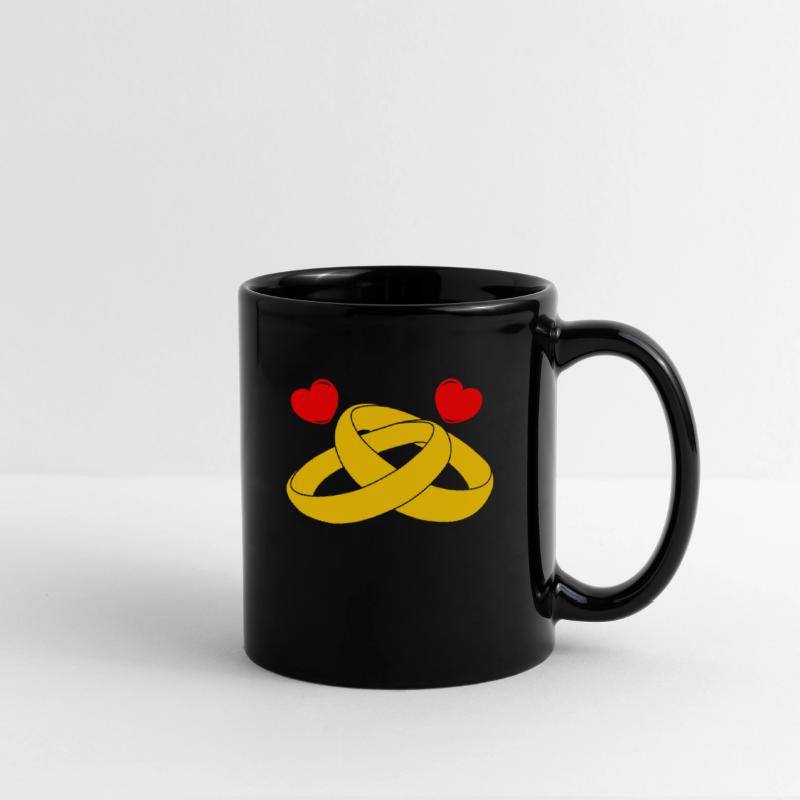 Wedding gold rings with hearts