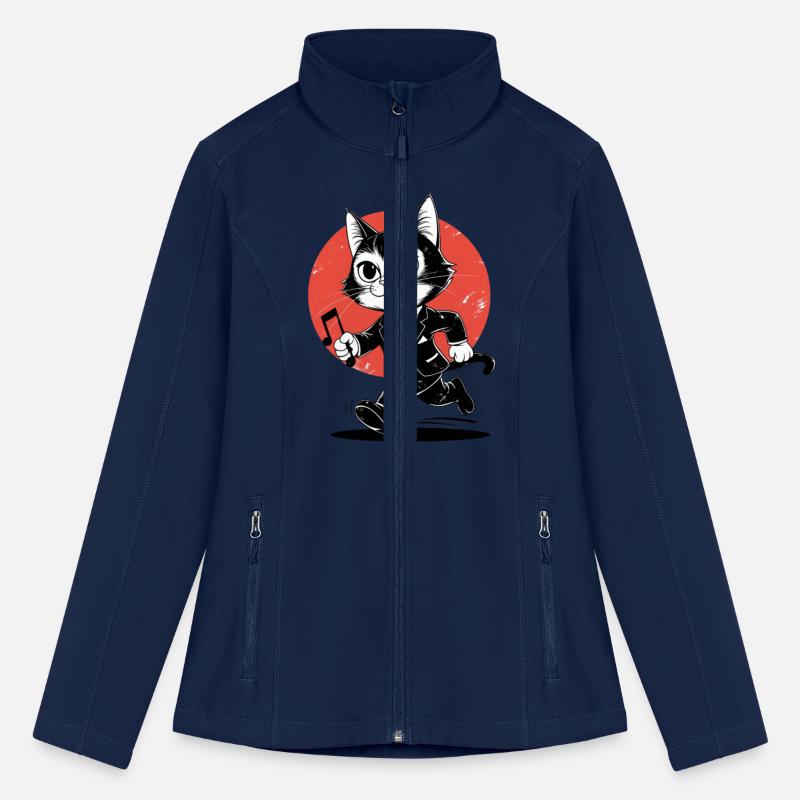 Whimsical Black White Cat Conductor