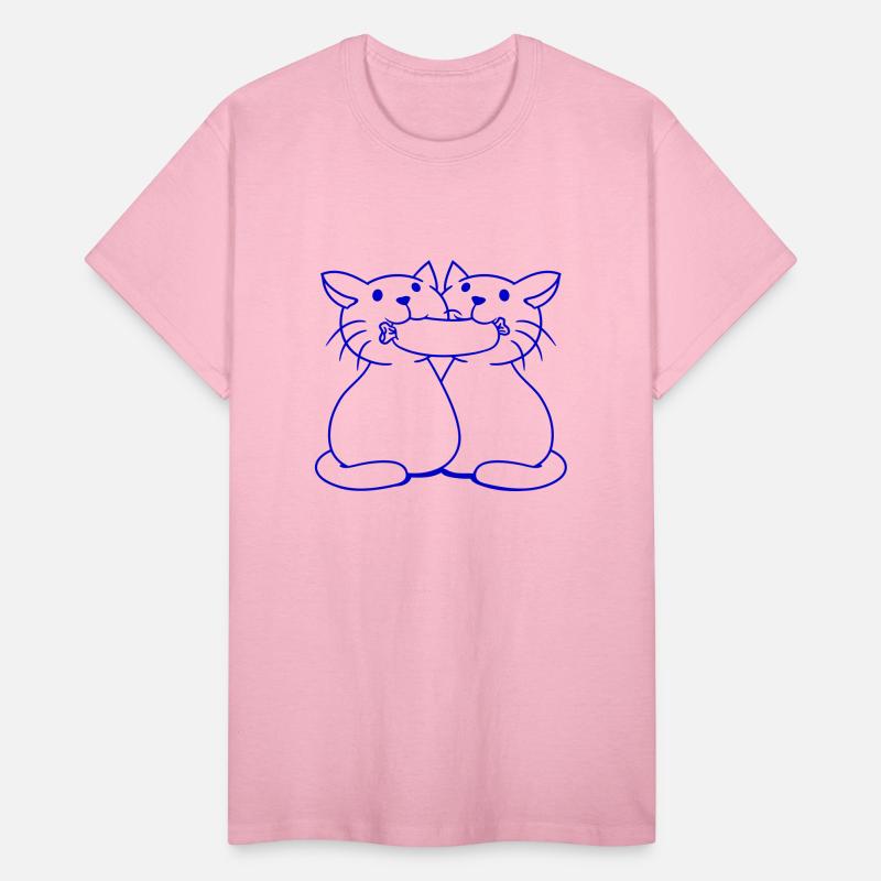 2 cats eating sausage in mouth love friends couple