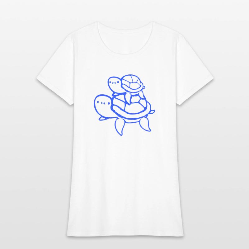 2 turtles child dad mom father mother family cute