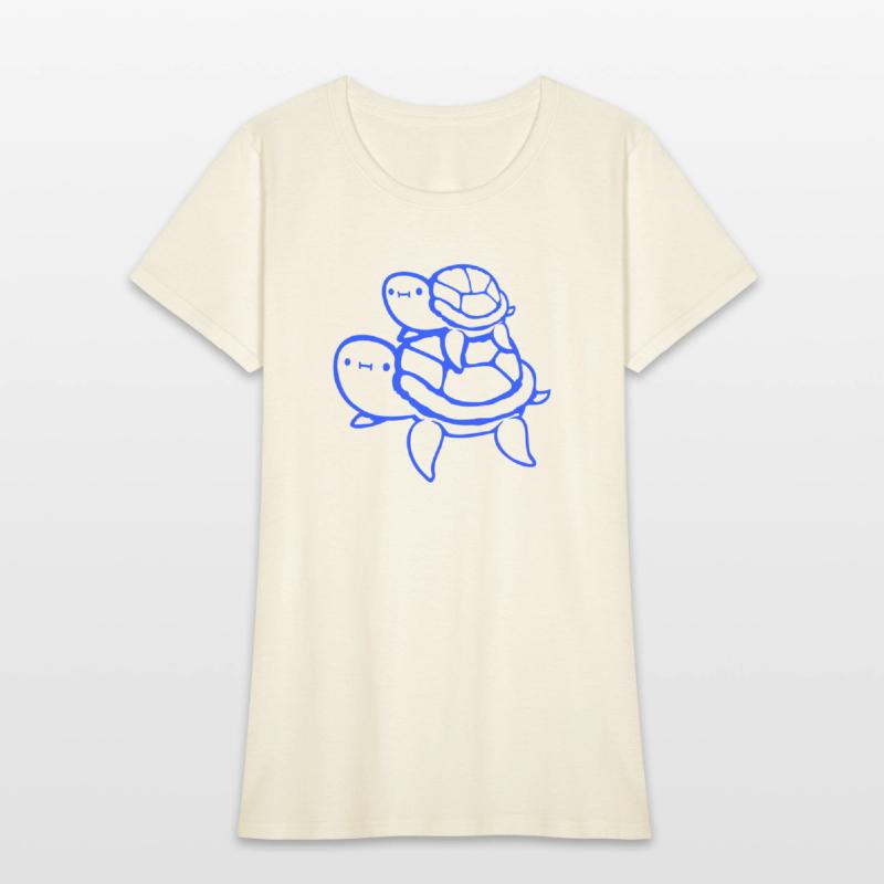 2 turtles child dad mom father mother family cute