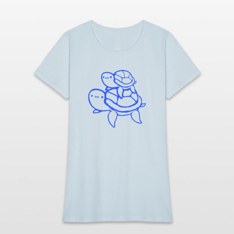 2 turtles child dad mom father mother family cute