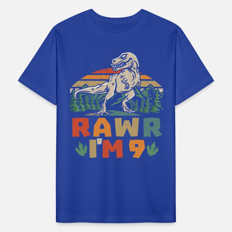 9th Birthday Dinosaur T Rex Rawr I'm 9 For Boys