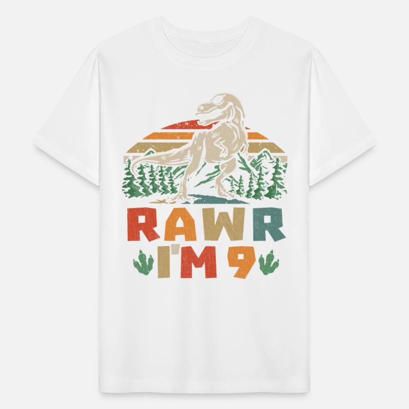 9th Birthday Dinosaur T Rex Rawr I'm 9 For Boys