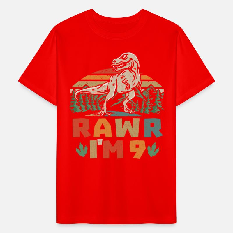 9th Birthday Dinosaur T Rex Rawr I'm 9 For Boys