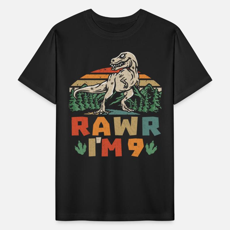 9th Birthday Dinosaur T Rex Rawr I'm 9 For Boys