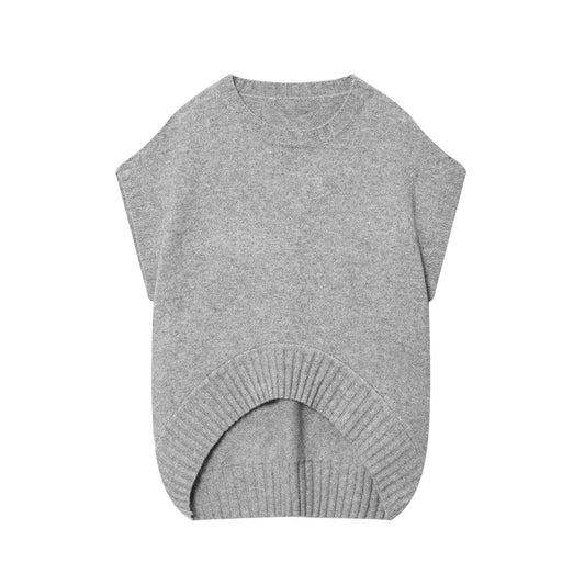 Irregular hem pullover knitted vest for women