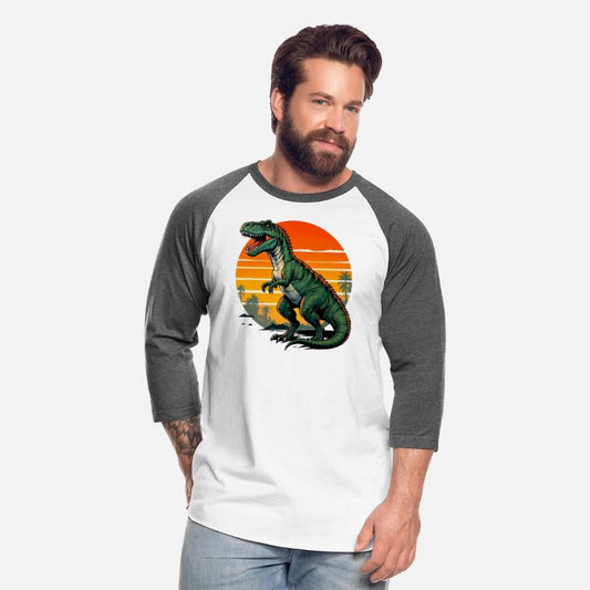 A T Rex dinosaur in front of the sun