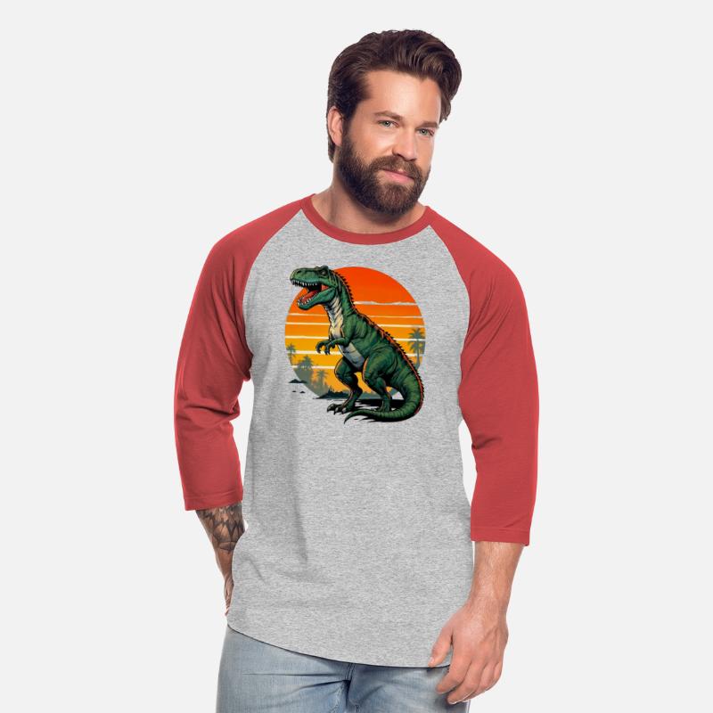 A T Rex dinosaur in front of the sun