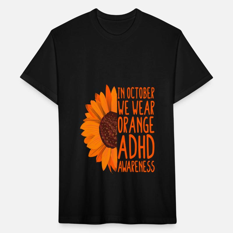 ADHD Awareness Sunflower In October We Wear Orange