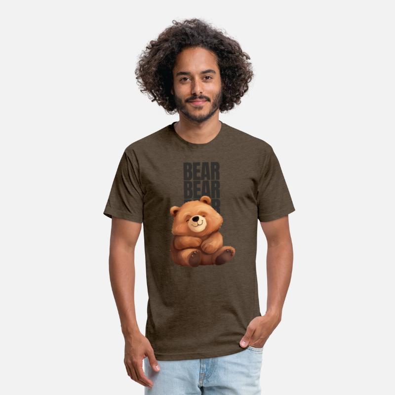 Adorable Cartoon Bear with Playful Expression