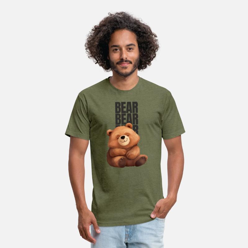 Adorable Cartoon Bear with Playful Expression
