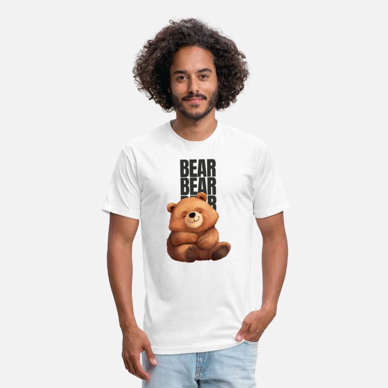 Adorable Cartoon Bear with Playful Expression