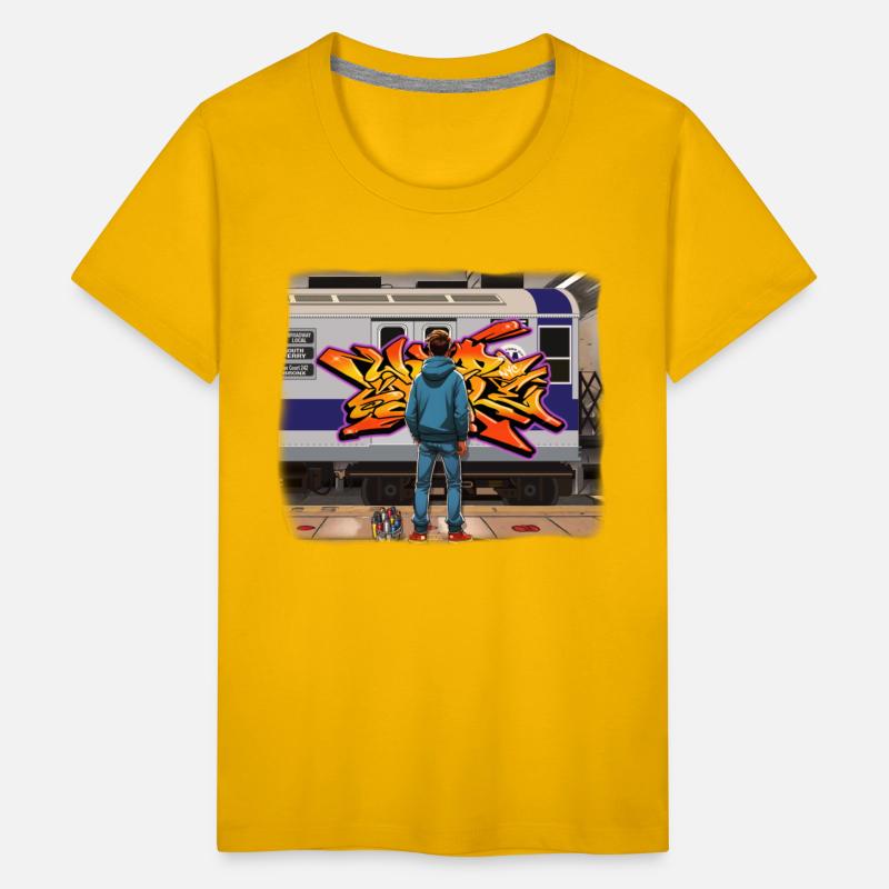 AI Teen in Underground Subway Layup - Faded Border