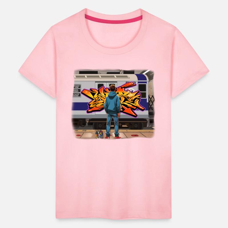 AI Teen in Underground Subway Layup - Faded Border