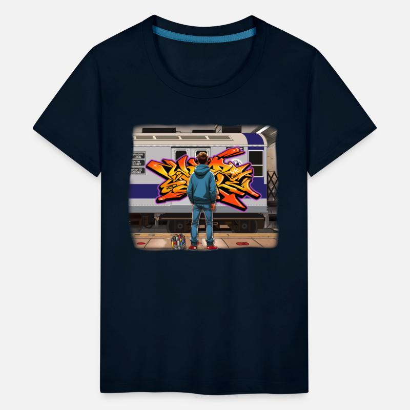 AI Teen in Underground Subway Layup - Faded Border