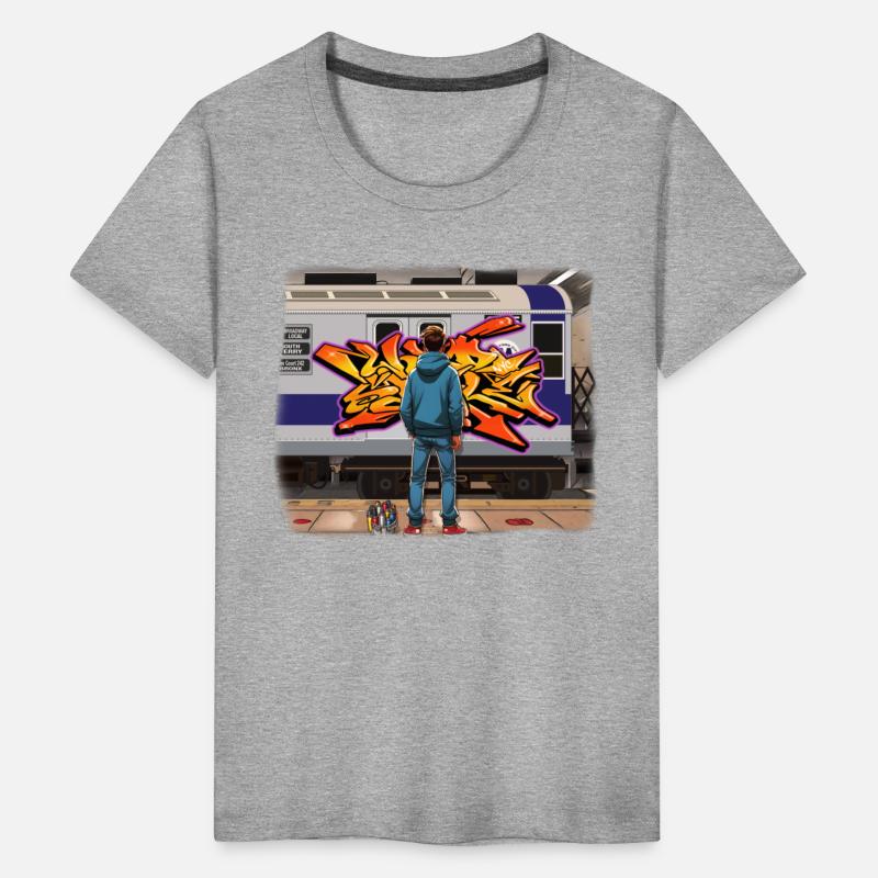 AI Teen in Underground Subway Layup - Faded Border