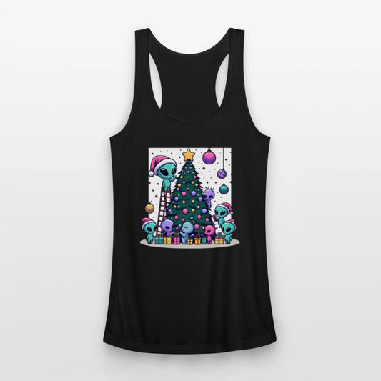 Aliens decorate Christmas tree