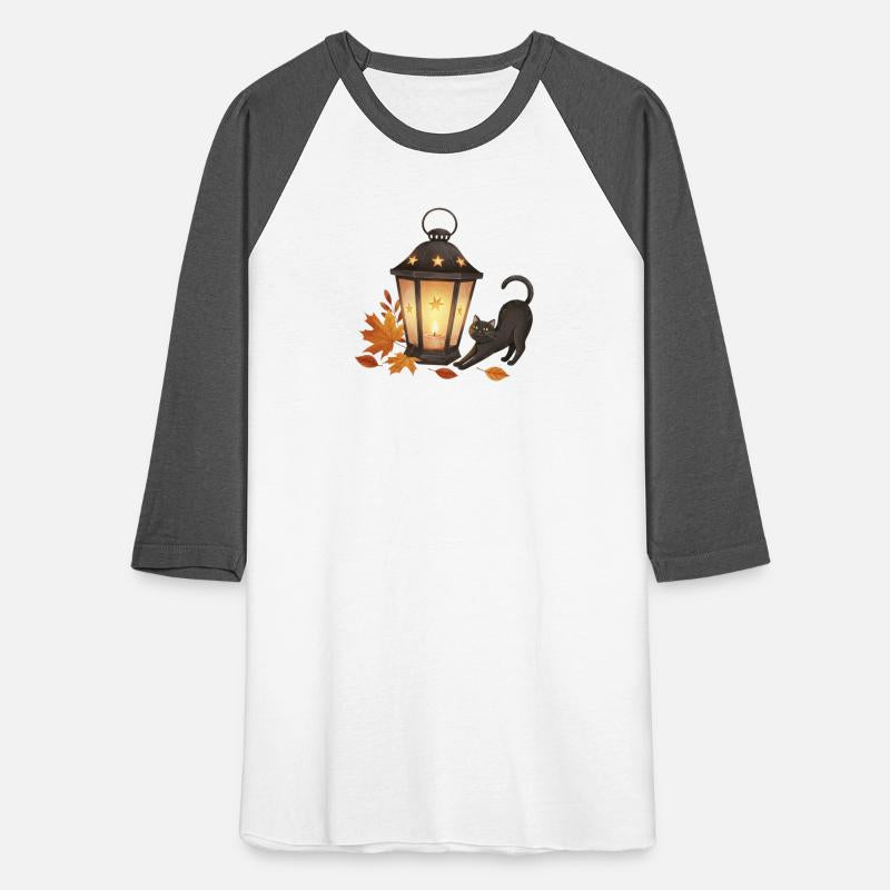 Autumn Night Lantern with Playful Cat