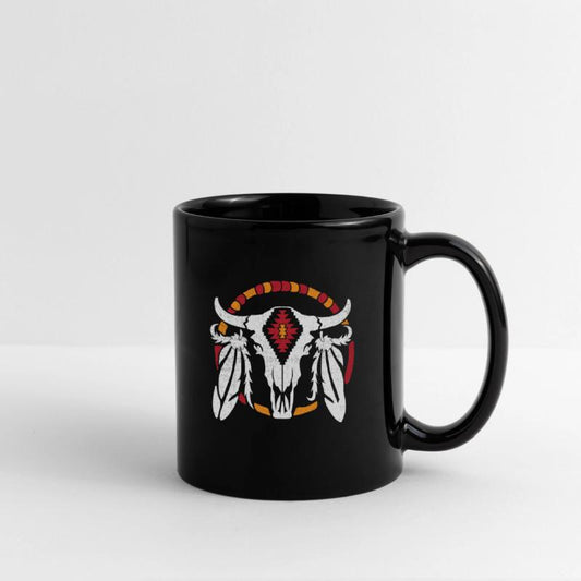 Aztec Pattern Cow Skull Cowboy Indian Mexican