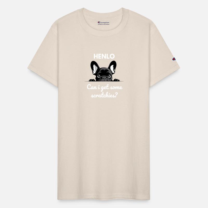 Black French Bulldog asking to be pet - "HENLO Can