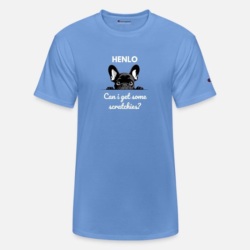 Black French Bulldog asking to be pet - "HENLO Can