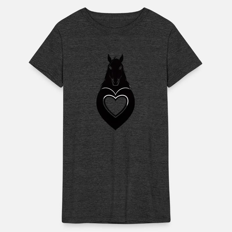 Black horse with a heart