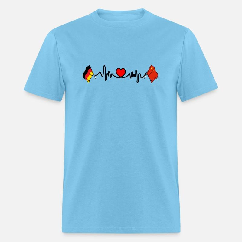 Cardio hartje met Vlag Duitsland en vlag China