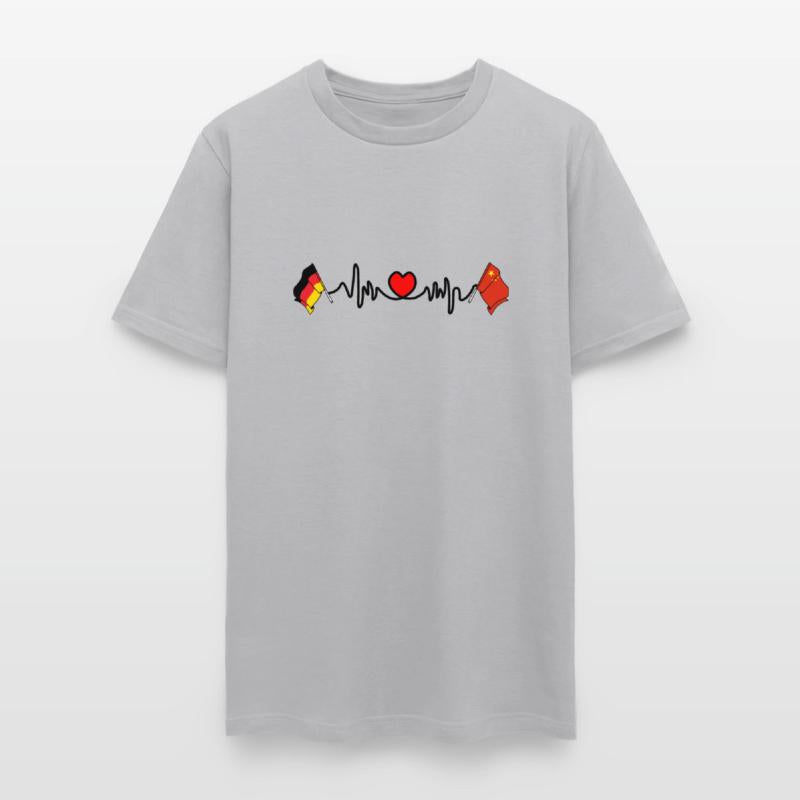 Cardio hartje met Vlag Duitsland en vlag China