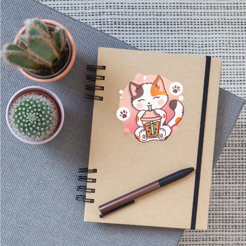 Cat Boba Tea Bubble Tea Anime Kawaii Neko