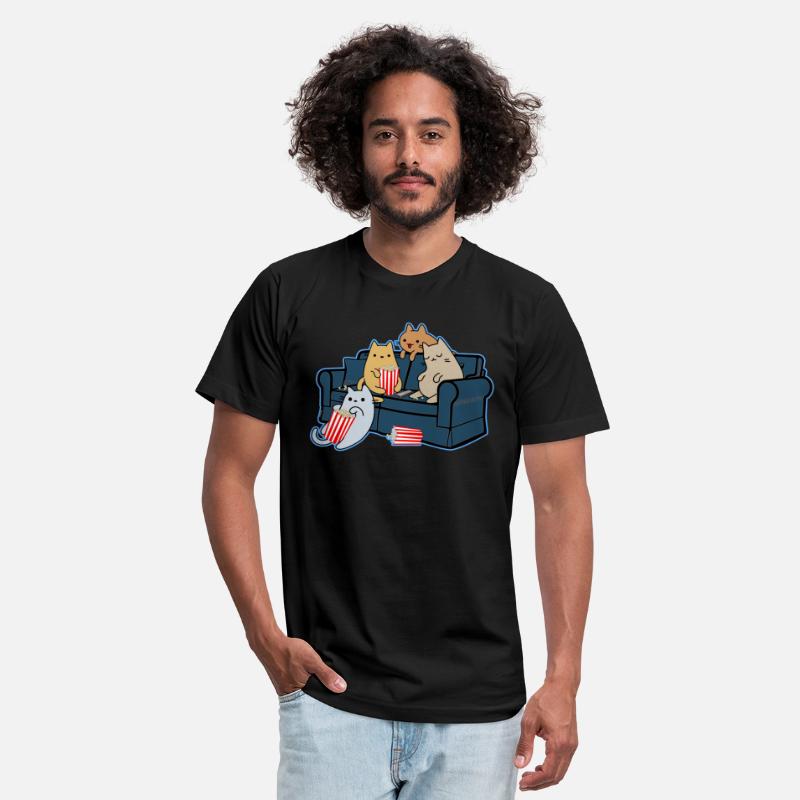 Cats Eating Popcorn And Watching Movie Night