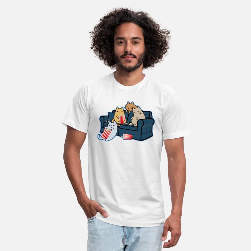 Cats Eating Popcorn And Watching Movie Night