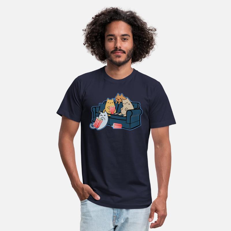 Cats Eating Popcorn And Watching Movie Night