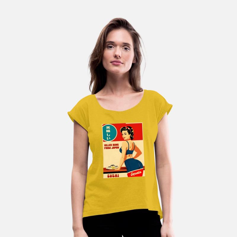 Cheeky Vintage Art Style Japan Sushi Fitness Humor