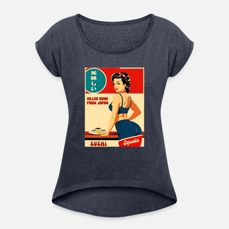 Cheeky Vintage Art Style Japan Sushi Fitness Humor