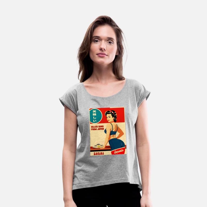 Cheeky Vintage Art Style Japan Sushi Fitness Humor