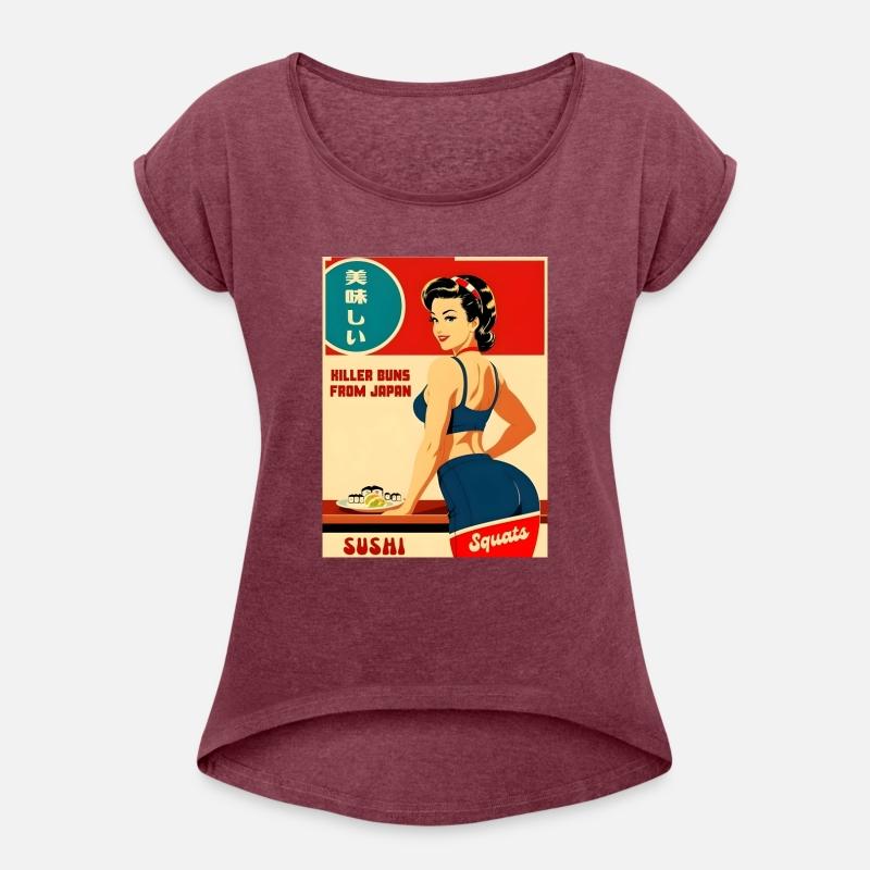 Cheeky Vintage Art Style Japan Sushi Fitness Humor