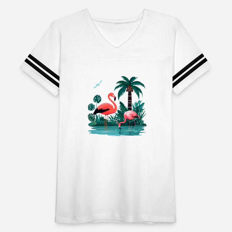 Cheerful Crayon Illustration of Flamingos