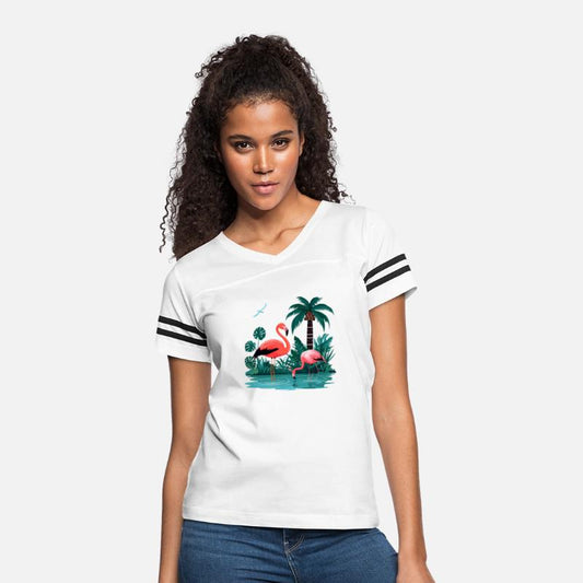 Cheerful Crayon Illustration of Flamingos