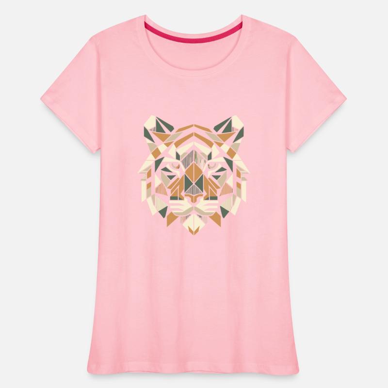 Colorful, geometric tiger head - polygon motif