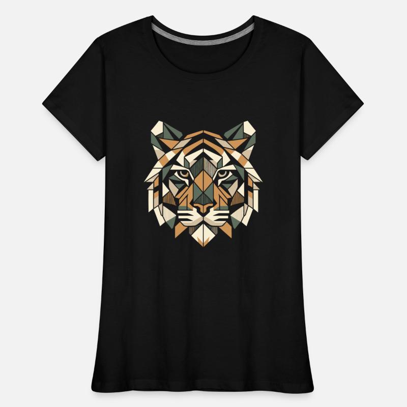 Colorful, geometric tiger head - polygon motif